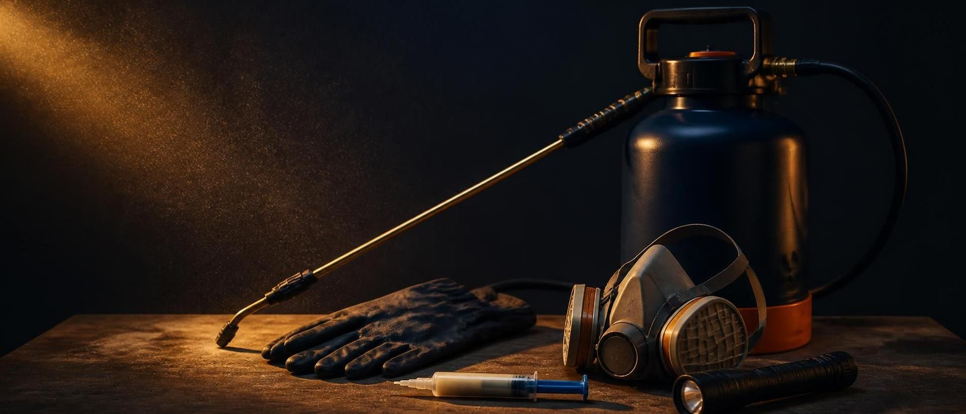 spray lance and PPE close-up